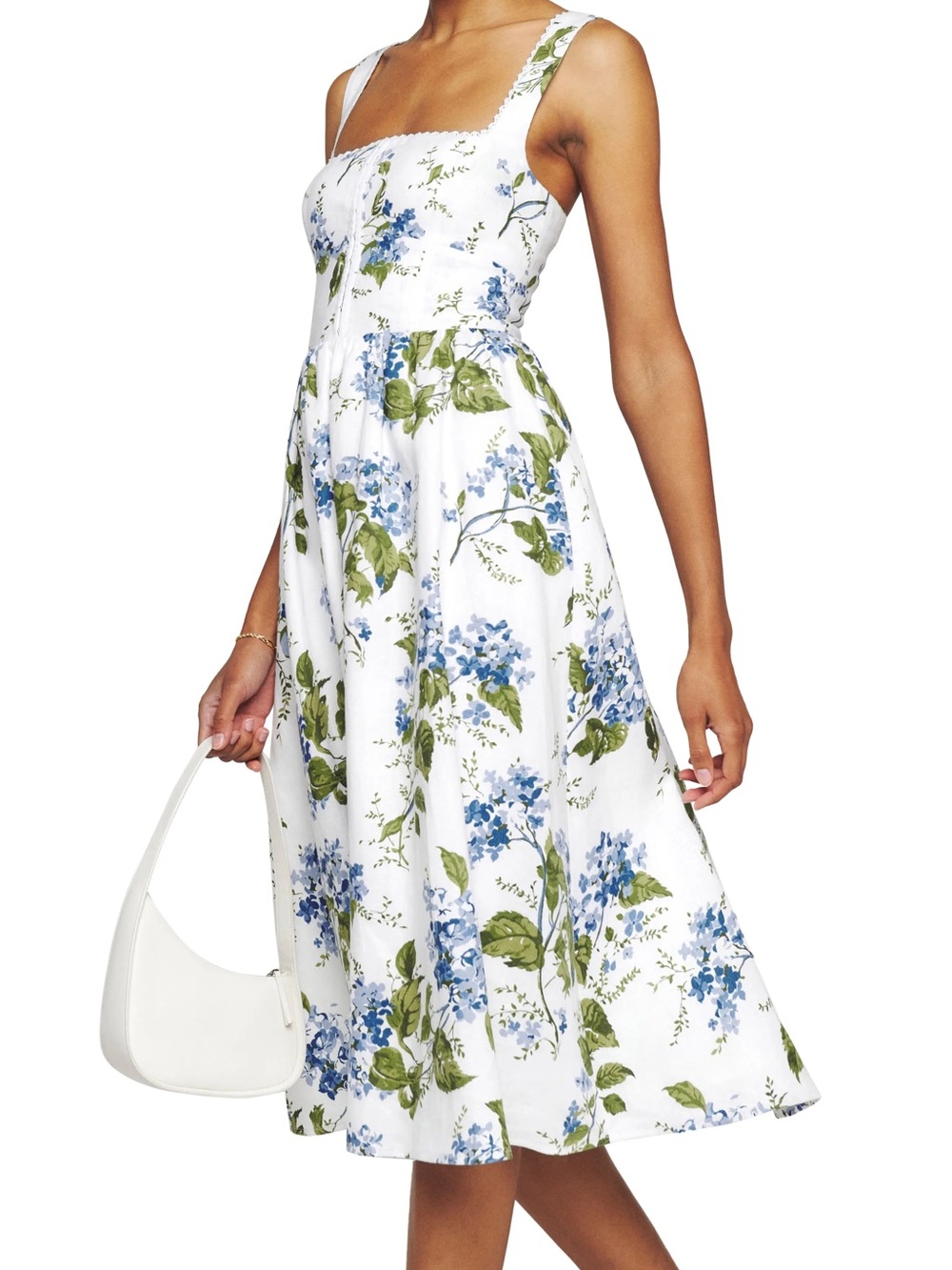 Reformation Tagliatelle Linen Midi Dress In Floral Print Size 4 - Picture 2 of 10